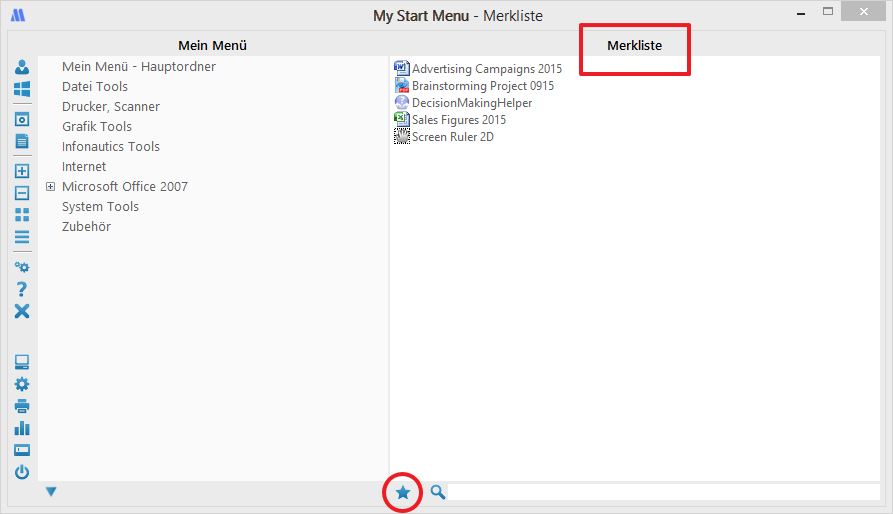 Erstellen Sie Ihre Merkliste im Startmenü My Start Menu für Windows